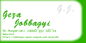 geza jobbagyi business card